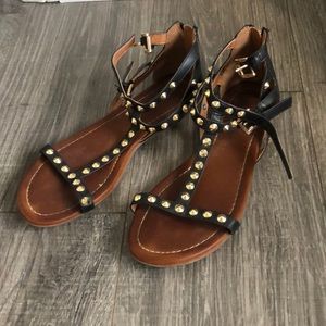 Studded Black Sandals